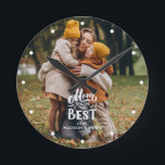 "Mam Je bent de beste" persoonlijke foto Ronde Klok<br><div class="desc">Voeg je foto en bericht voor mama toe aan dit prachtige ontwerp voor een perfect cadeau voor Moederdag,  Kerstmis,  Birthday,  etc.</div>