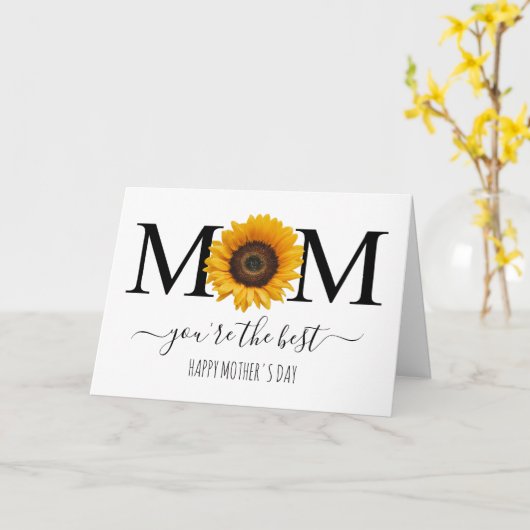 Mam, je bent de beste, Persoonlijke Moederdag  Kaart (Gele Bloem)