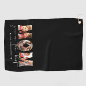 Mam Je bent de beste Quote Black Photo Collage Golfhanddoek (Horizontaal)