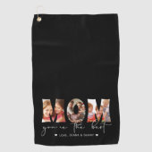 Mam Je bent de beste Quote Black Photo Collage Golfhanddoek (Voorkant)