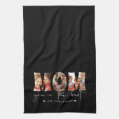Mam Je bent de beste Quote Black Photo Collage Theedoek (Verticaal)