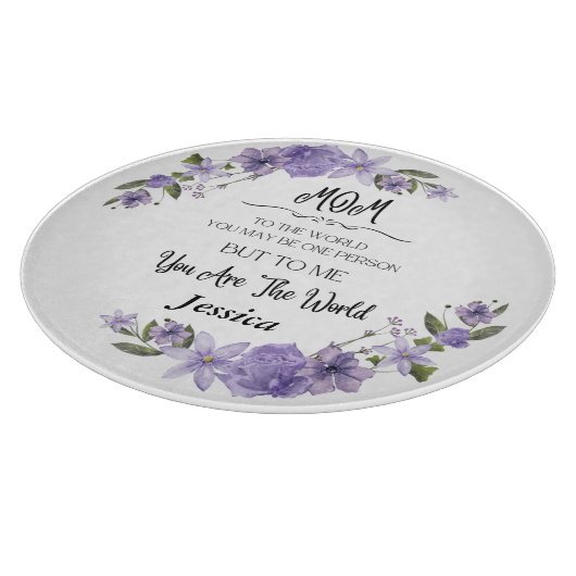 Mam Je bent de wereld gepersonaliseerde snijplank (Hoek)