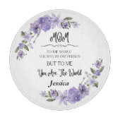 Mam Je bent de wereld gepersonaliseerde snijplank (Voorkant)