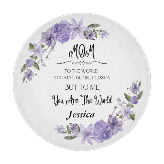 Mam Je bent de wereld gepersonaliseerde snijplank (Voorkant)