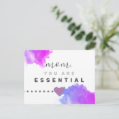 Mam, je bent essentieel met paars briefkaart (Staand voorkant)