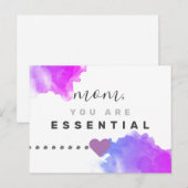 Mam, je bent essentieel met paars briefkaart (Voorkant / Achterkant)