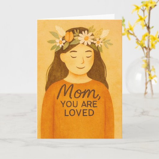 Mam, je bent geliefd kaart (Gele Bloem)