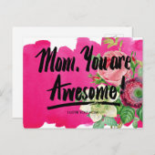 Mam, je bent Geweldige  botankalligrafie Briefkaart (Voorkant / Achterkant)