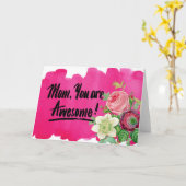 Mam, je bent Geweldige  botankalligrafie Kaart (Gele Bloem)