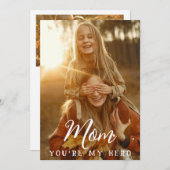 Mam, je bent mijn held met Roos Feestdagenkaart (Voorkant / Achterkant)