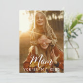 Mam, je bent mijn held met Roos Feestdagenkaart (Staand voorkant)