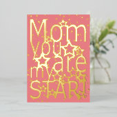 Mam Je bent mijn ster Moederdag Folie Feestdagenkaart (Staand Voorkant)