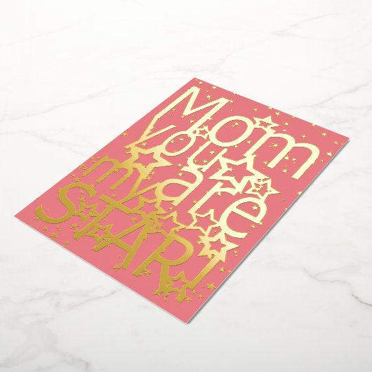 Mam Je bent mijn ster Moederdag Folie Feestdagenkaart (Gedraaid)