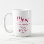 "Mam, je bent perfect" grappige schattige kattenli Koffiemok (Links)