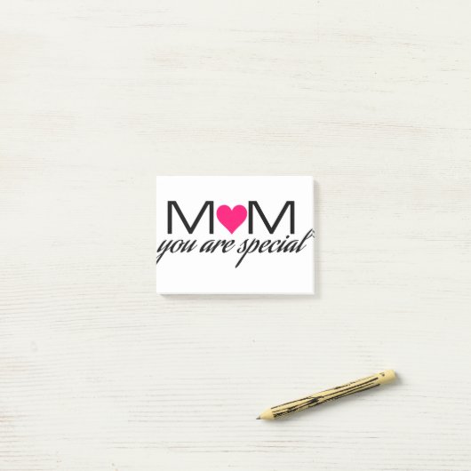Mam je bent speciale advertentie. post-it® notes (Op bureau)