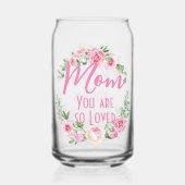 Mam Je bent zo geliefd Bloemenkrans Roos Blikvorm Glas (Achterkant)