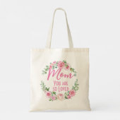 Mam Je bent zo geliefd Bloemenkrans Roos Canvas ta Tote Bag (Achterkant)