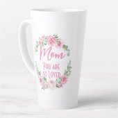 Mam Je bent zo geliefd Bloemenkrans Roos Latte Mok (Linkerhoek)