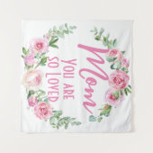 Mam Je bent zo geliefd Bloemenkrans Roos Wandkleed (Voorkant (horizontaal))