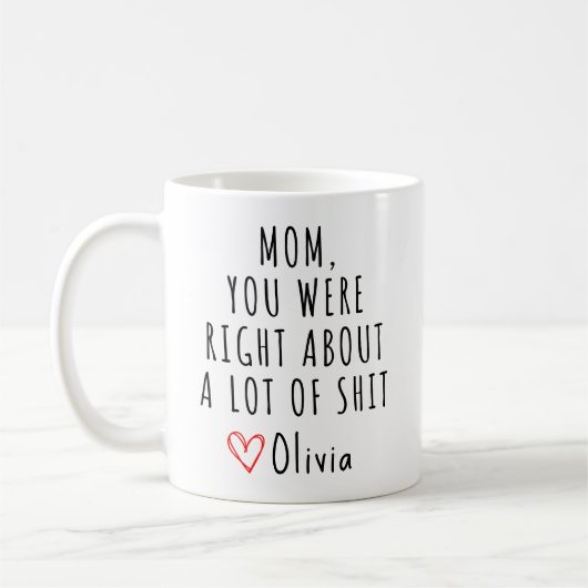 Mam Je had gelijk, grappig cadeau voor moeders Koffiemok (Links)