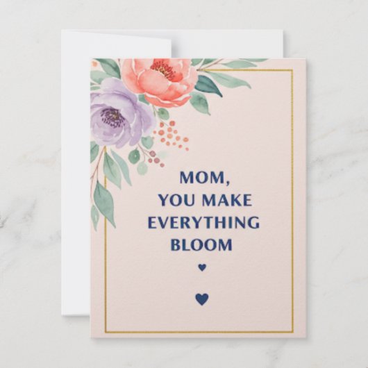 Mam, je laat alles bloeien notitiekaartje (Voorkant)