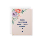 Mam, je laat alles bloeien notitiekaartje (Voorkant / Achterkant in situ)