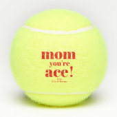 Mam, jij bent Ace! Vet Typografie Moederdag Tennisballen (Achterkant)