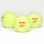 Mam, jij bent Ace! Vet Typografie Moederdag Tennisballen (Multi)
