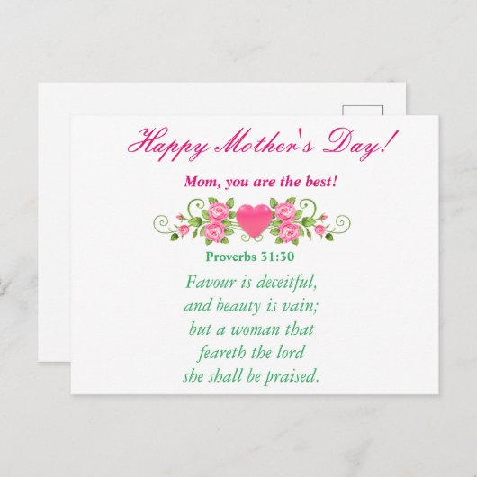 Mam, jij bent de beste! briefkaart (Voorkant / Achterkant)