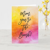 Mam, jij bent de Bomb Moederdag Kaart (Gele Bloem)