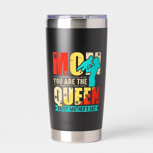 Mam, jij bent de koningin geïsoleerde drinkbeker (Voorkant)