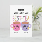 Mam, jij bent mijn beste-thee verjaardagskaart feestdagenkaart (Staand voorkant)