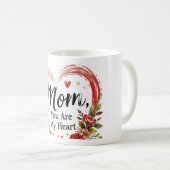 Mam, jij bent mijn hart bloemhart koffiemok (Voorkant rechts)