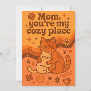 Mam, Jij bent mijn knusse plek retro ontwerp Feestdagenkaart