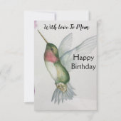 Mam Joyful Hummingbird Happy Birthday Kaart (Voorkant)