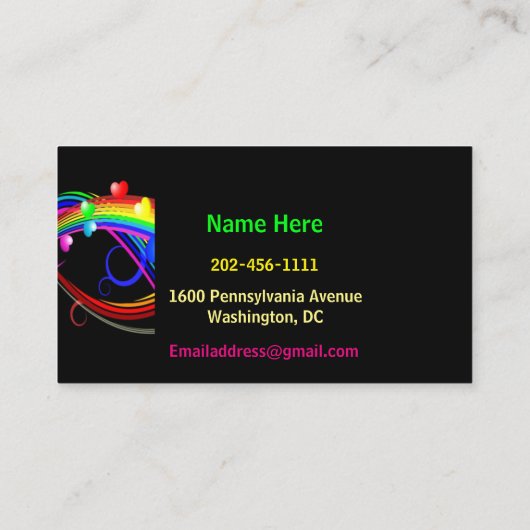 Mam Kaart Play Date Eye-catching Heart Rainbow Contactkaartje (Achterkant)