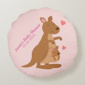 Mam Kangaroo en Baby Joey Round Pillow Rond Kussen (Achterkant)