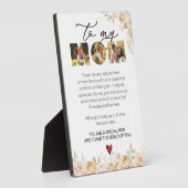 Mam Keepsake van Dochter Zoon Bloemen Waterverf Fotoplaat (Zijkant)