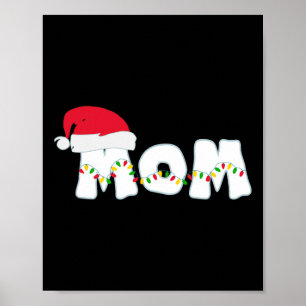 Mam Kerstmis Pajama familie komt overeen met Santa Poster