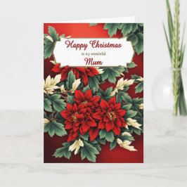 Mam Kerstmis Poinsettias Feestdagen Kaart
