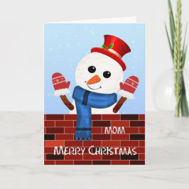 Mam Kerstmis Sneeuwman Vakantie Kaart
