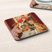 Mam Kisses Santa Claus Bier Onderzetter (Linkerzijde)