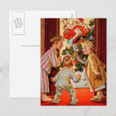 Mam Kisses Santa Claus Feestdagenkaart (Voorkant / Achterkant)