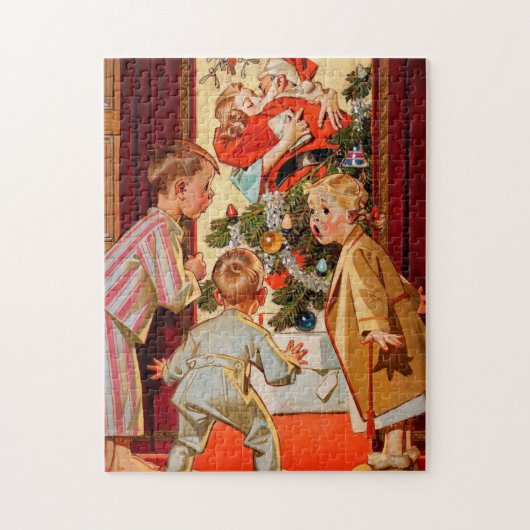 Mam Kisses Santa Claus Legpuzzel (Verticaal)