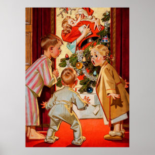 Mam Kisses Santa Claus Poster