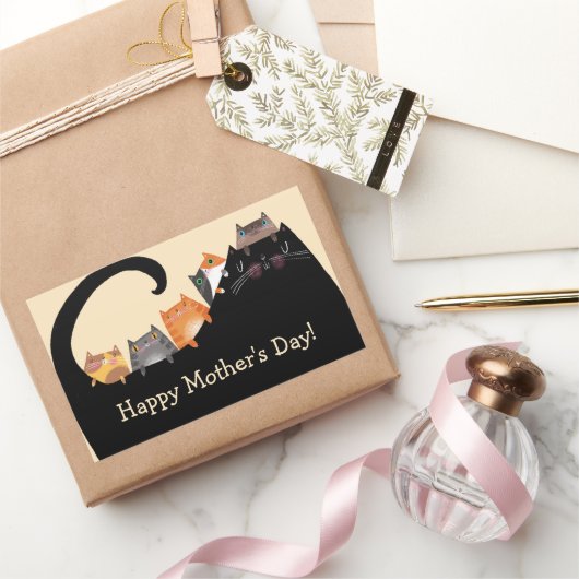 Mam & Kittens Rechthoekige Sticker (Geschenken)