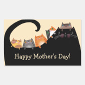 Mam & Kittens Rechthoekige Sticker (Voorkant)