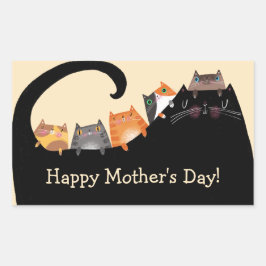 Mam & Kittens Rechthoekige Sticker