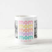 mam | Kleurrijke Heldere Disco Stijl Tekst en Foto Koffiemok (Center)