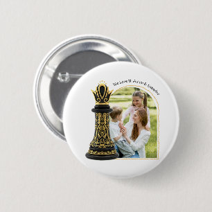 MAM Koningin van mijn leven, Gouden Schrift Zwarte Ronde Button 5,7 Cm
